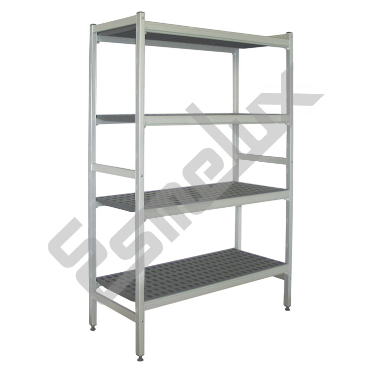 M�dulo inicial de estanter�a Duralinox con 4 estantes homologados para alimentaci�n